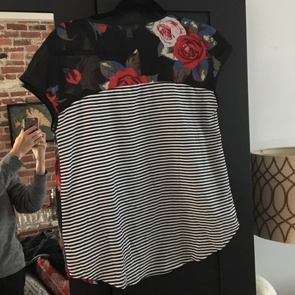 Floral and stripe top - Picture 2 of 3